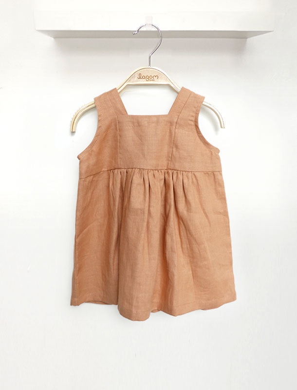 Amber Cotton Linen Sleeveless Baby Girl Dress