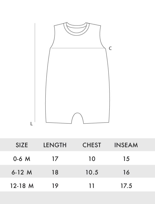 Blue Sky Baby Sleeveless Romper lagom kids