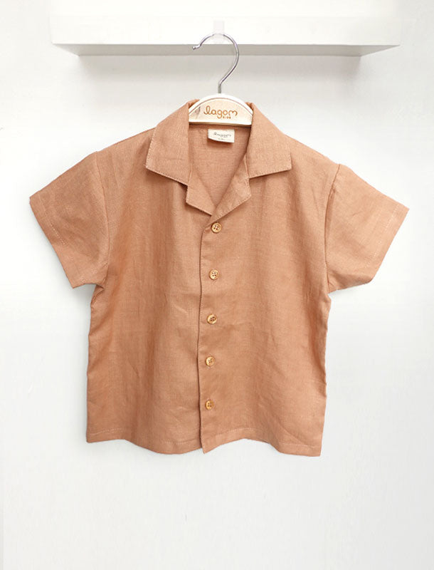 Amber Cotton Linen Short Sleeves Hawaiian Boy Shirt