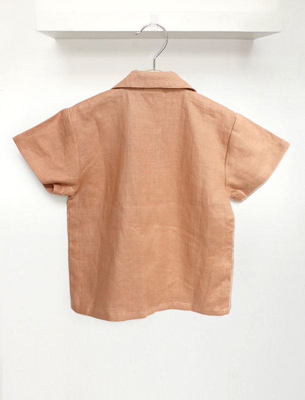 Amber Cotton Linen Short Sleeves Hawaiian Boy Shirt
