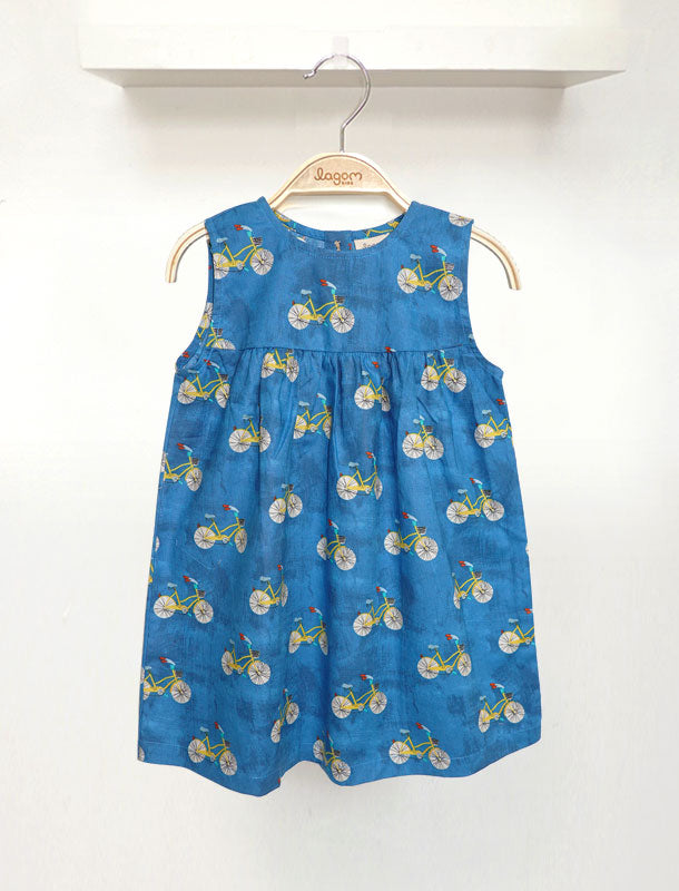 Bicycle Sleeveless Dress - New Blue Colour