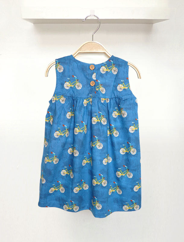 Bicycle Sleeveless Dress - New Blue Colour