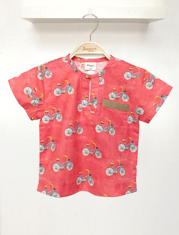 Bicycle Short Sleeves Boy Shirt