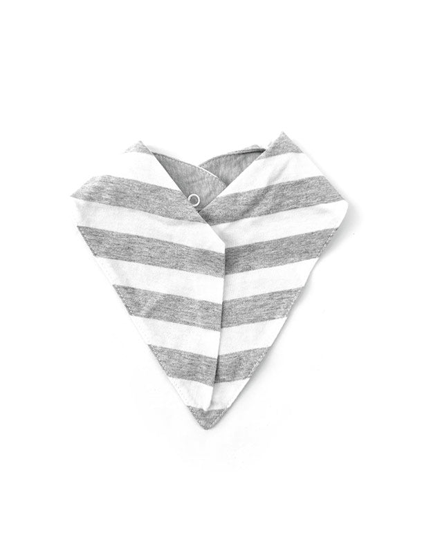 Stripy Grey Bandana Bib