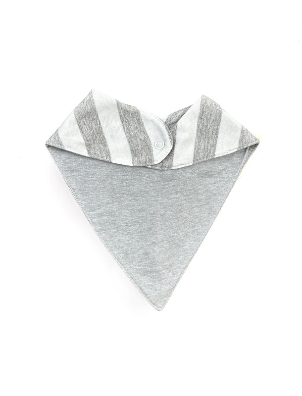 Stripy Grey Bandana Bib