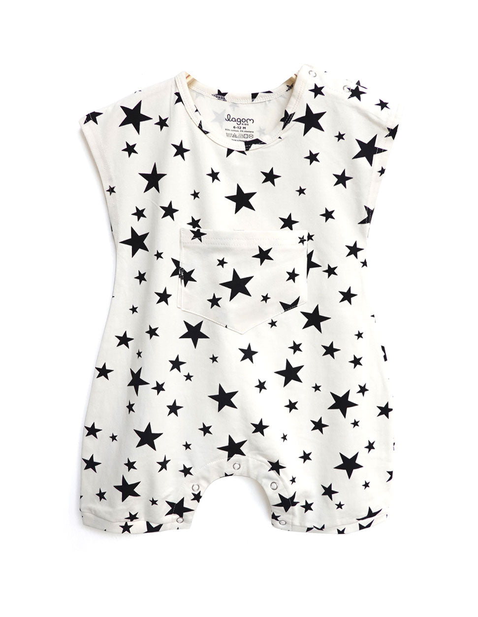 STARS Cap Sleeves Roomy Baby Romper