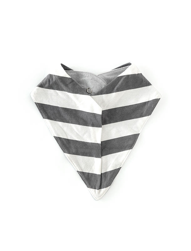 Stripy Grey Bandana Bib