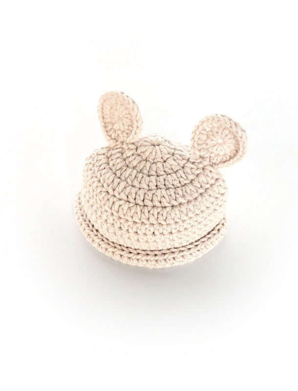 New Born Crochet BEIGE Bear Hat - Limited Collection