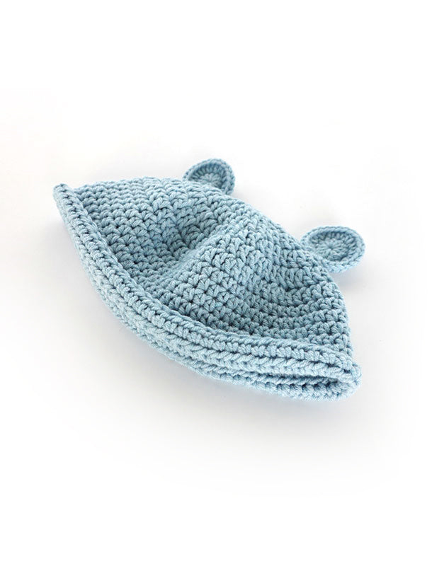 Baby Crochet BLUE Bear Hat - Limited Collection