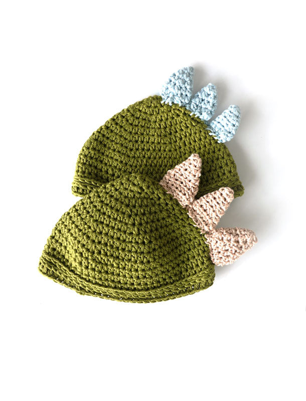 New Born Crochet Dino with CREAM SPIKES Hat - Limited Collection