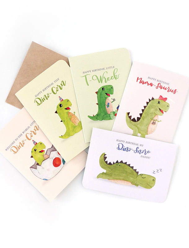 Dino Greeting Cards (Set of 5)