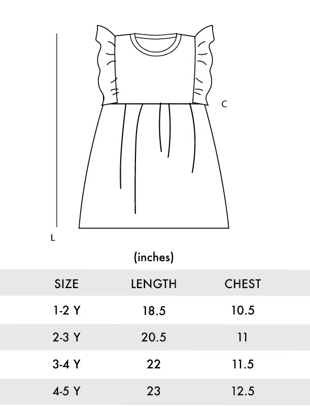 Rainbow Flutter Sleeves Girl Dress