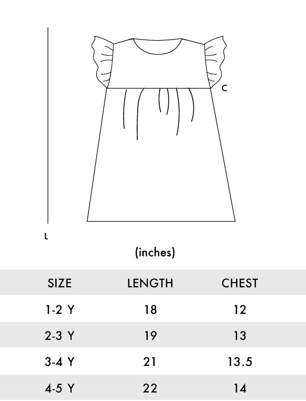Natur Cotton Linen Flutter Sleeves Girl Dress