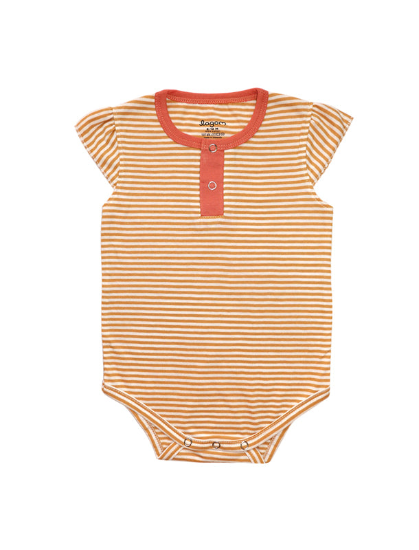 Marigold Frill Sleeves Baby Onesie