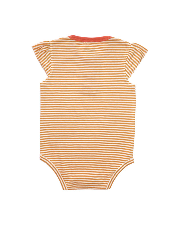 Marigold Frill Sleeves Baby Onesie