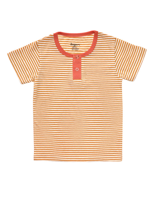 Marigold Front Button Short-Sleeves Boy T-shirt