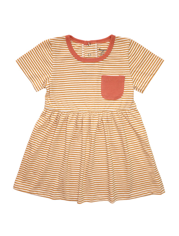 Marigold Short Sleeves Mid-Gathered Girl Dress