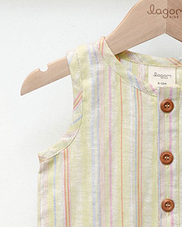 Natur Cotton Linen Sleeveless Baby Overall