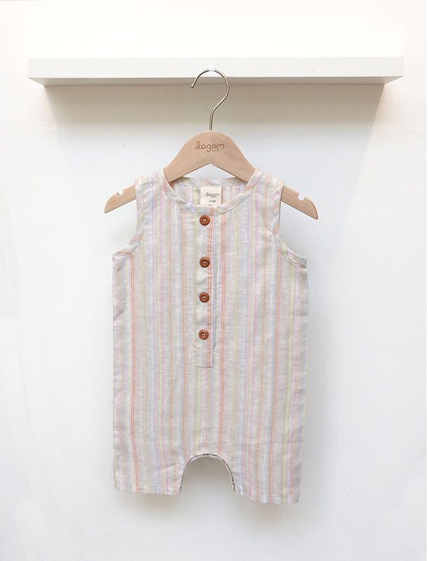 Natur Cotton Linen Sleeveless Baby Overall