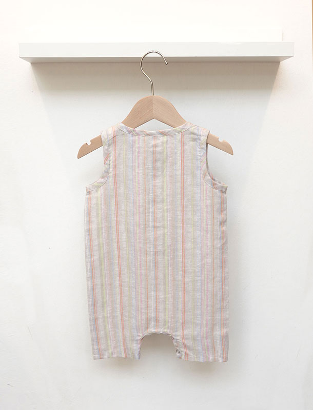 Natur Cotton Linen Sleeveless Baby Overall