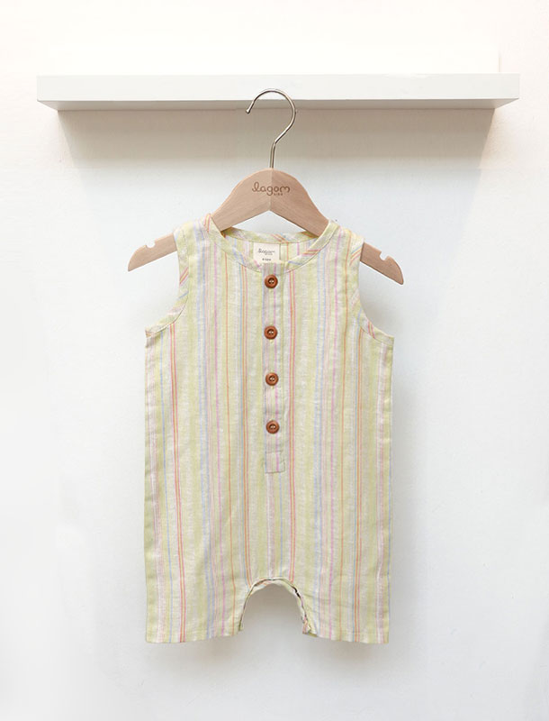 Natur Cotton Linen Sleeveless Baby Overall
