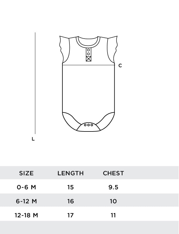 Marigold Frill Sleeves Baby Onesie