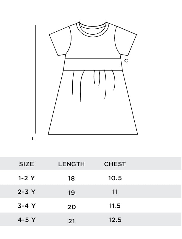 Marigold Short Sleeves Mid-Gathered Girl Dress