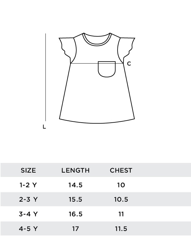 Marine Stripe Frill-Sleeves Girl A Line Tee