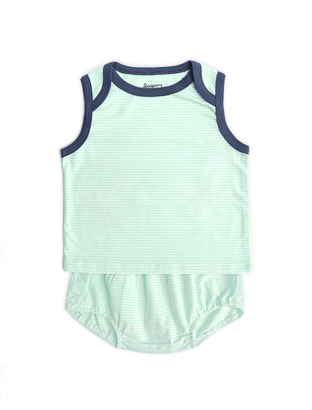Super Soft Pastel Sleeveless Top & Bottom Baby Set