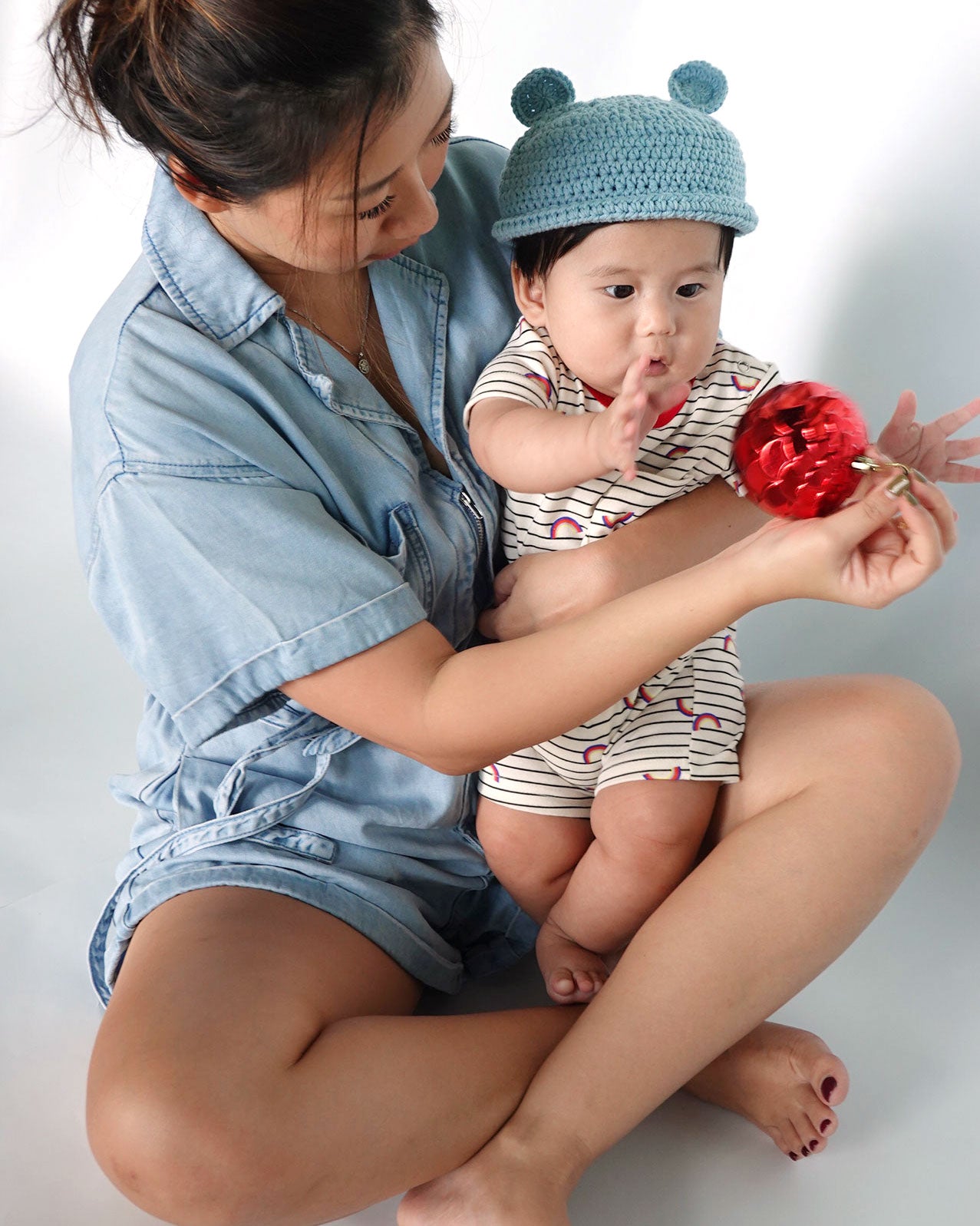 Baby Crochet BLUE Bear Hat - Limited Collection