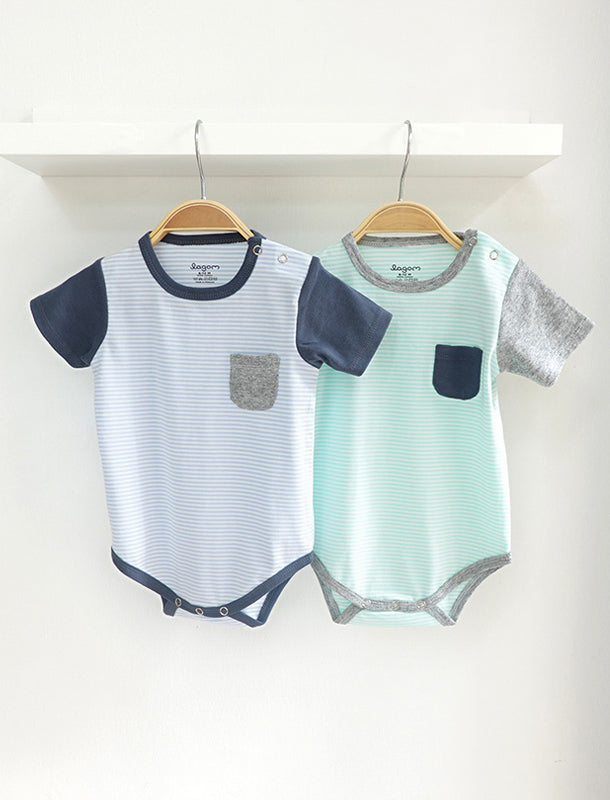 Super Soft Pastel Short Sleeves Baby Onesie
