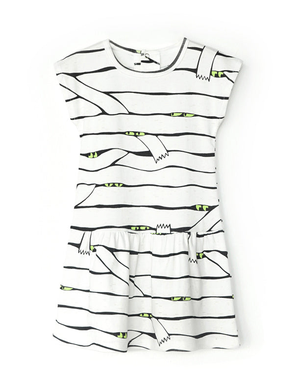 PEEK-A-BOO Cap Sleeves Girl Dress