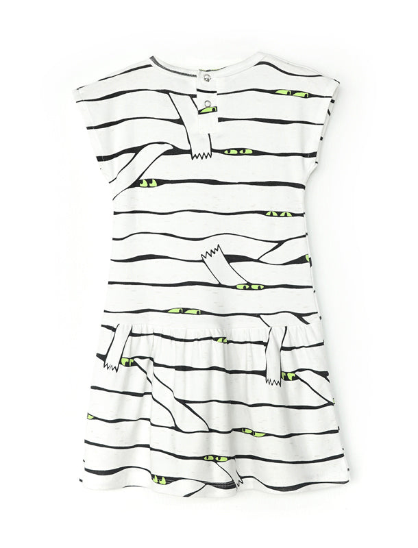 PEEK-A-BOO Cap Sleeves Girl Dress
