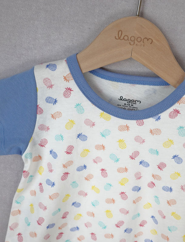 Cheerful Pineapple Short Sleeves Baby Romper