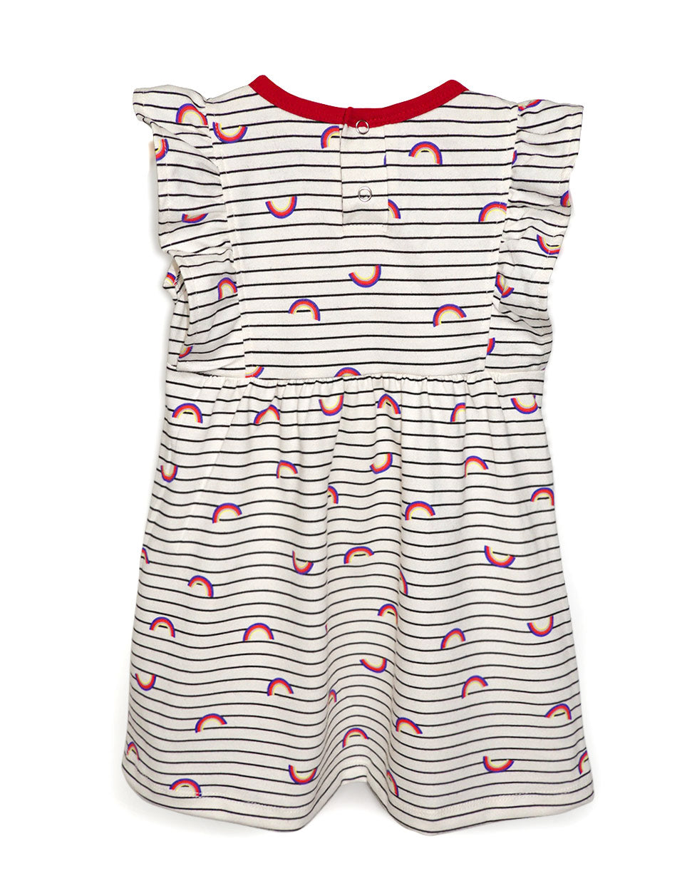 Rainbow Flutter Sleeves Girl Dress