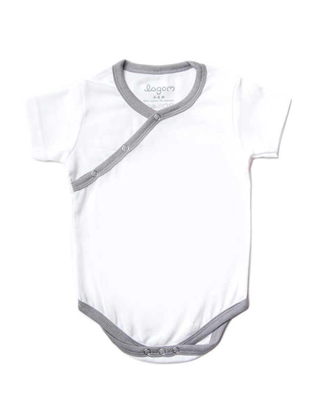 Kimono White Short Sleeves Onesie